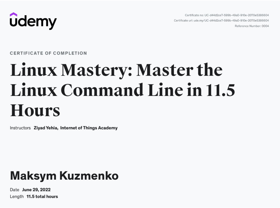 Linux Mastery Certificate